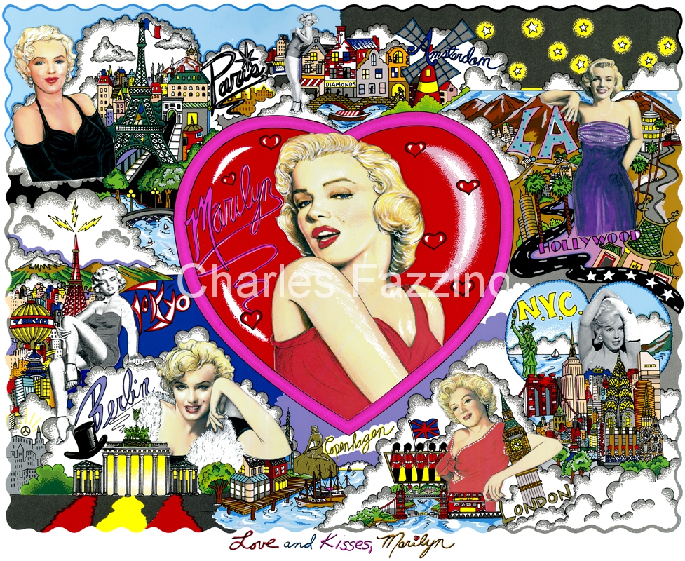 Charles Fazzino Love and Kisses, Marilyn (SN)